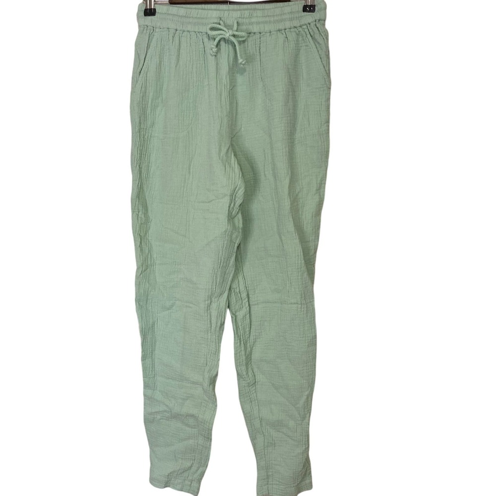 A498725 ANYBODY Print and Solid Gauze Jogger Green Mist XXS